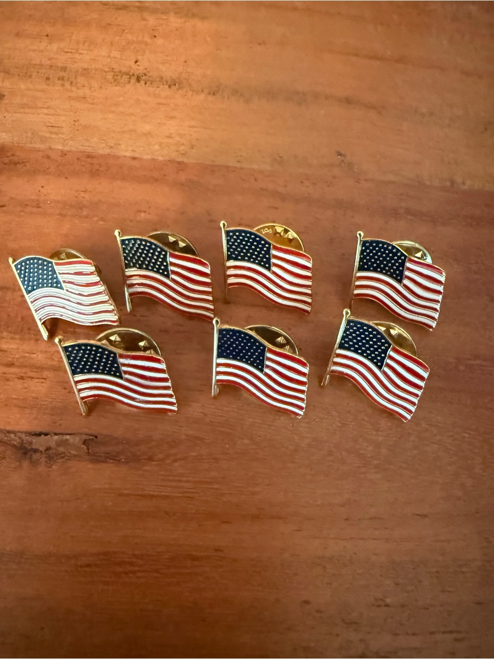 1970’s 1980’s Vintage New Old Stock Brass American Flag Hat Pin Cowboy Fishing